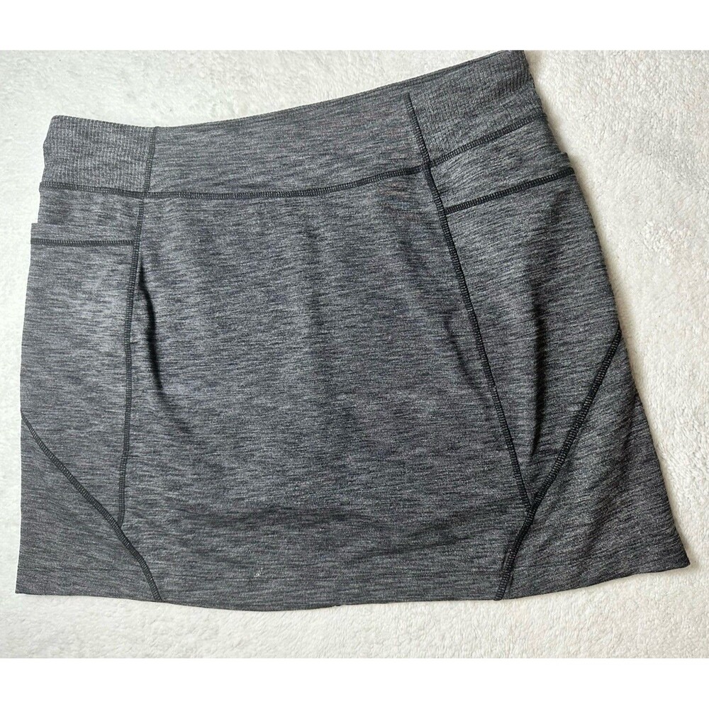 Athleta Excursion Outdoor Skort Women's Sz L Charcoal Gray Shorts Skirt Tennis - Picture 1 of 8